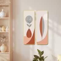 The Castle Decor Nordic Abstract Botanical Wall Art Set of 2 19x27 Inch