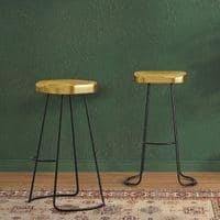 Sherman Metal Bar Stool in Brass Finish