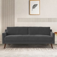 Reiti Velvet 3 Seater Sofa in Dark Grey Colour