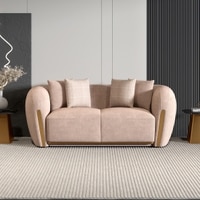 Rihanna 2 Seater Fabric Sofa in Ashen Beige Colour