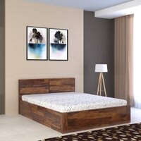 Simplicity Solid Wood Queen  Size Bed With Box Storage (Provincial Teak Finish)