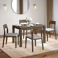 Atlas Solid Wood 4 Seater Dining Table With Set of 2 Clarke Dining Chairs