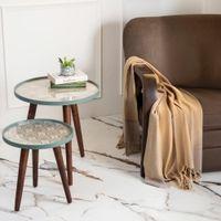 Vriksha Round Nesting Tables with Wooden Legs, Side Tables, Wooden Tables, Living Room Decor by A Tiny Mistake