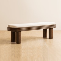 Buda Solid Wood Bench in Light Brown Colour