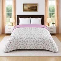 Ivy Premium Cotton Comforter Floral Double Bed Reversible 350 Gsm Size 240 X 220 Cms