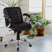 Lavish Medium Back Office Desk Chair (Brown)