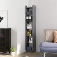 Hexa Engineered Wood Bookshelf Multipurpose Storage Rack in Slate Grey Colour