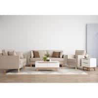 Scandinavian Nexon Three Seater Sofa Natural Wood Finish