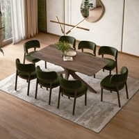 Anderson Solid Wood 8-Seater Dining Table With 8 Dune Dining Chair