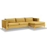 Brezza Sectional Fabric Sofa - Yellow