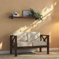 Farmone 2 Seater Wooden Sofa (Brown)