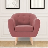 Colam Velvet 1 Seater Sofa in Pink Colour