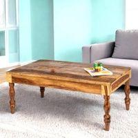 Hudson Sheesham Wood Coffee Table In Natural Rustic Wood Finish