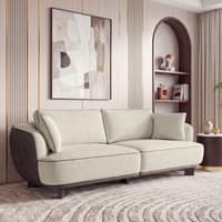 Aster 3 Seater Sofa In Dual Tone Beige And Chocolate Colour