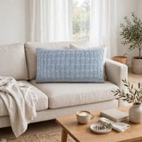 Kelly Knit Quarry Grey Decorative Cushion Cover 12 x 20 Inches