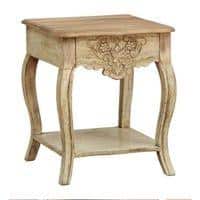 Amer Solid Wood Side Table, White finish