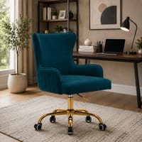 Doe Buck Adan Modern Teal Velvet Office Chair