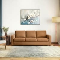 Apollo 3 Seater  Fabric Sofa In Ochre velvet Colour