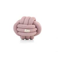 Knotty Combed Cotton Knitted Decorative Aubergine Knot Pillow 7 x 7 Inches