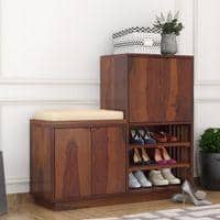 Wollman Shoe Rack Of 30 Pairs In Provincial Teak Color