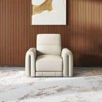 Linaro Leather 1 Seater Double Motor Recliner In Grey Colour