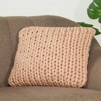 Rapunzel Crepe Hand Braided Cotton Knitted Decorative Cushion Cover 16 x 16 Inches