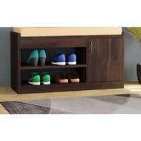 Nova Solid Wood Shoe Rack in Walnut Finish
