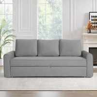 Clevam 3 Seater Pull Out Sofa cum Bed  in Grey Colour