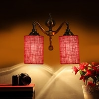 Devansh Metal Electric Wall Light in Maroon Colour with Maroon Shade Count of 2 Lights