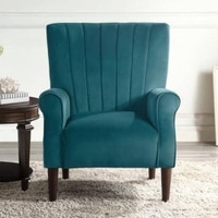 Maxo Fabric Accent Chair in Teal Colour