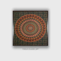Beige Red Warli Printed Framed Canvas Wall Prints Canvas Wall Prints Set of 1 Multicolor Matte