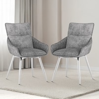 Megan Swivel Dining Chair In Grey Colour