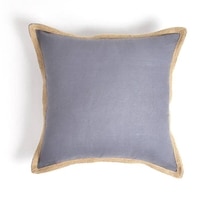 Smokey Jute Border Cushion Cover