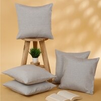 Set Of 5 Solid Square Cushion Covers