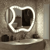 Artistic Apple LED  Mirror Creative Illuminated Mirror with Touch Sensor
