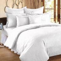 Adem White Absract 210 TC Cotton Double Size Bedsheet with 2 Pillow Covers