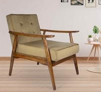 Armari Solid Wood Arm Chair in Golden Color