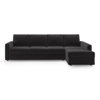 Apollo Compact Sofa (Colour : Pebble Grey, Cushion : Soft, Back Type : Regular, Seating Capacity : Right Aligned 3 Seater + Right Aligned Chaise + Ottoman)