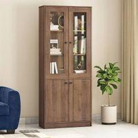 Oswald Glass cabinet in Classic walnut Finish