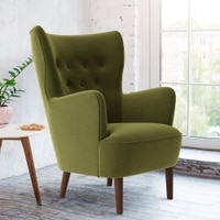 Ludwi Fabric Accent Chair in Mint Green Colour