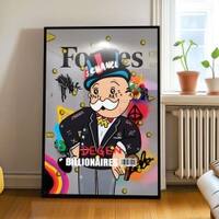 The Castle Decor Billionaire Cartoon Pop Art Wall Art Framed Painting 20x30 Inch