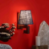 Devansh Solid Wood Electric Wall Light in Blue Colour with Blue Shade Count of 1 Light