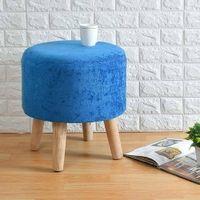 Melanie Solid Wood Stool in Blue Colour