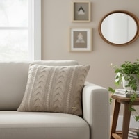 Classical Stone Cotton Knitted Cushion Cover 18X18 Inches