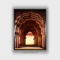 Pink Arch Wood Framed Canvas Wall Prints Canvas Wall Prints Set of 1 Multicolor Matte