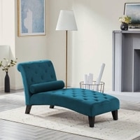 Knup Velvet Chaise Launger in T Blue Colour