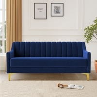 Fame  Velvet 3 Seater Sofa in Navy Blue Colour