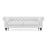 Winchester 3 Seater Premium Italian Leather Sofa In Polaris