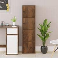 Calcio 4-Tier Engineered Wood Wardrobe In Brown Maple Finish