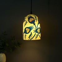 Aesthetic Glass Electric Hanging Light in White Colour